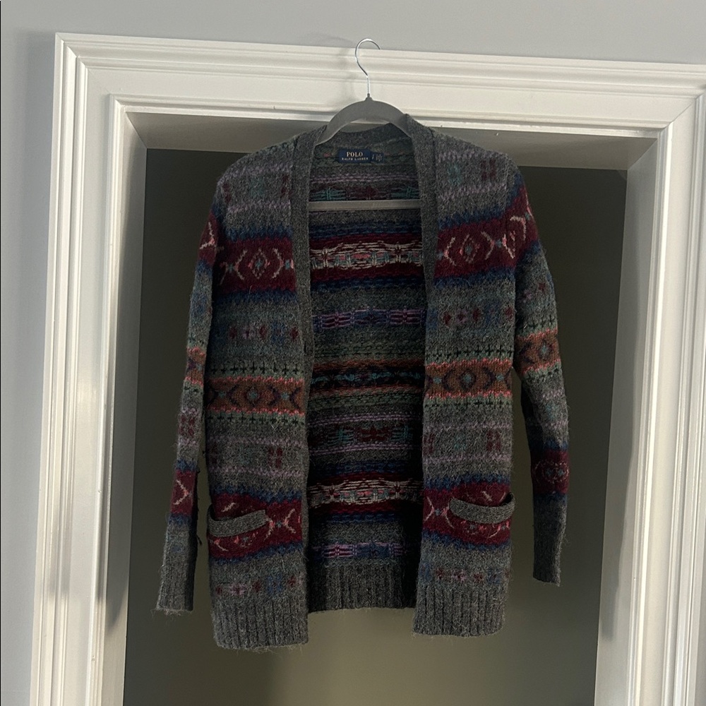 Polo by Ralph Lauren Gray Multicolor Cardigan